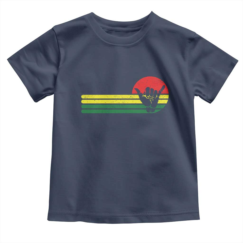 Rasta Reggae Shaka Hand Toddler T Shirt Retro Vintage Jamaica Flag Rasta Hawaii Shaka Sign TS10 Navy Print Your Wear