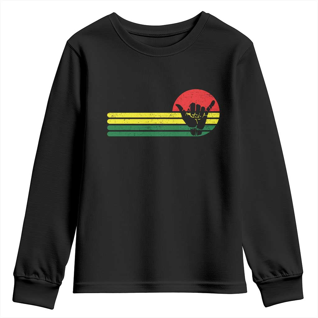 Rasta Reggae Shaka Hand Youth Sweatshirt Retro Vintage Jamaica Flag Rasta Hawaii Shaka Sign TS10 Black Print Your Wear