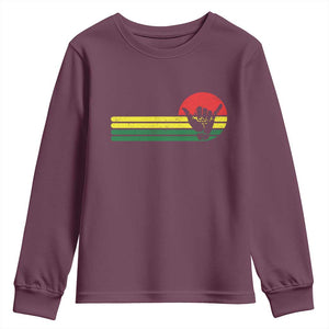 Rasta Reggae Shaka Hand Youth Sweatshirt Retro Vintage Jamaica Flag Rasta Hawaii Shaka Sign TS10 Maroon Print Your Wear