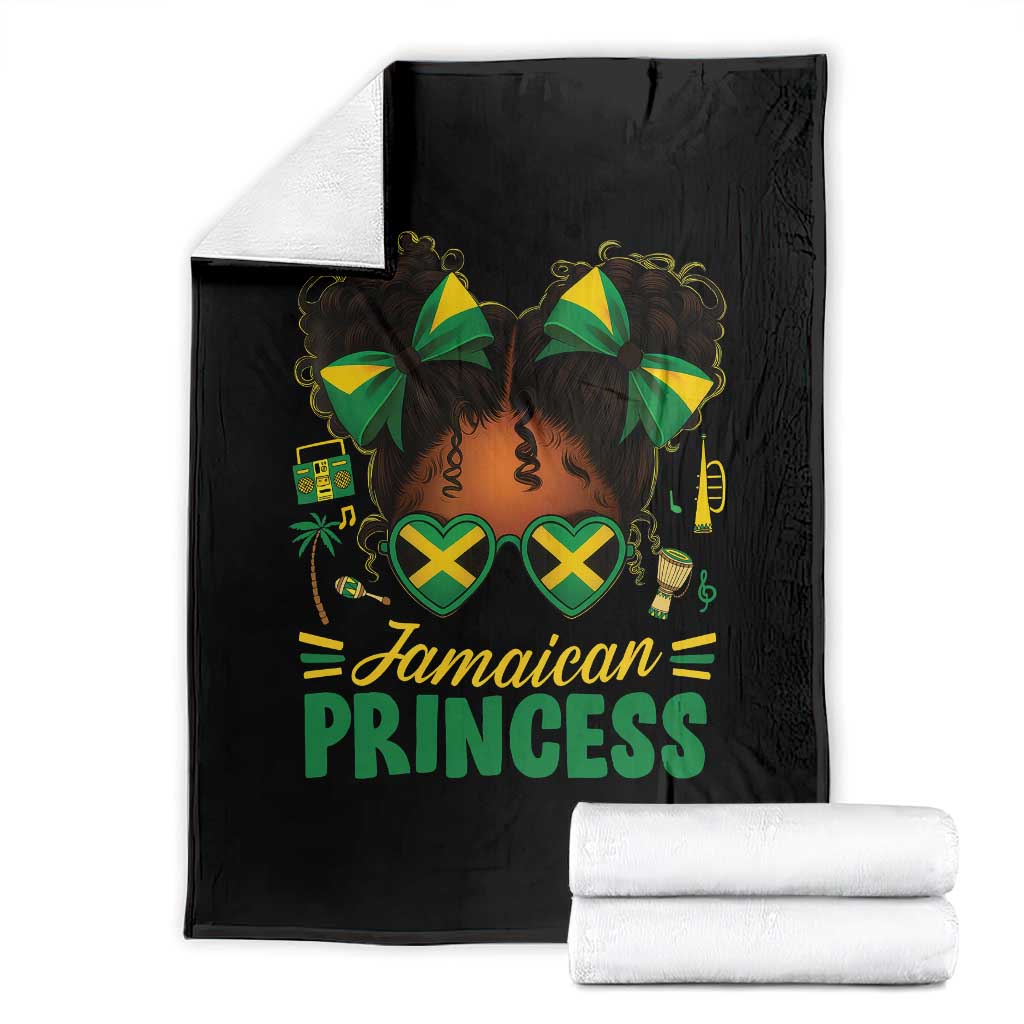 Jamaica Princess Throw Blanket Proud Jamaican Afro Black Girls Jamaica Flag Pride TS10 Black Print Your Wear