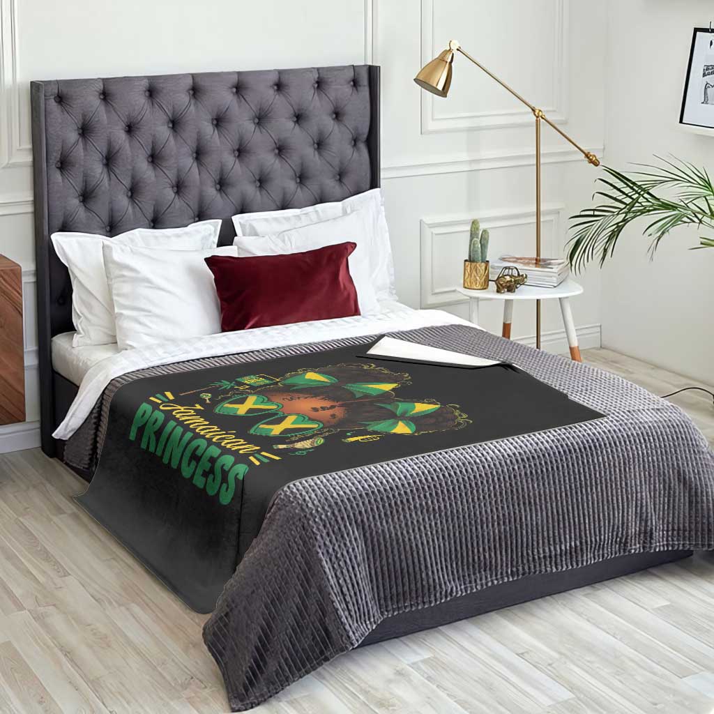 Jamaica Princess Throw Blanket Proud Jamaican Afro Black Girls Jamaica Flag Pride TS10 Print Your Wear