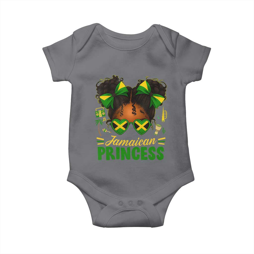 Jamaica Princess Baby Onesie Proud Jamaican Afro Black Girls Jamaica Flag Pride TS10 Charcoal Print Your Wear