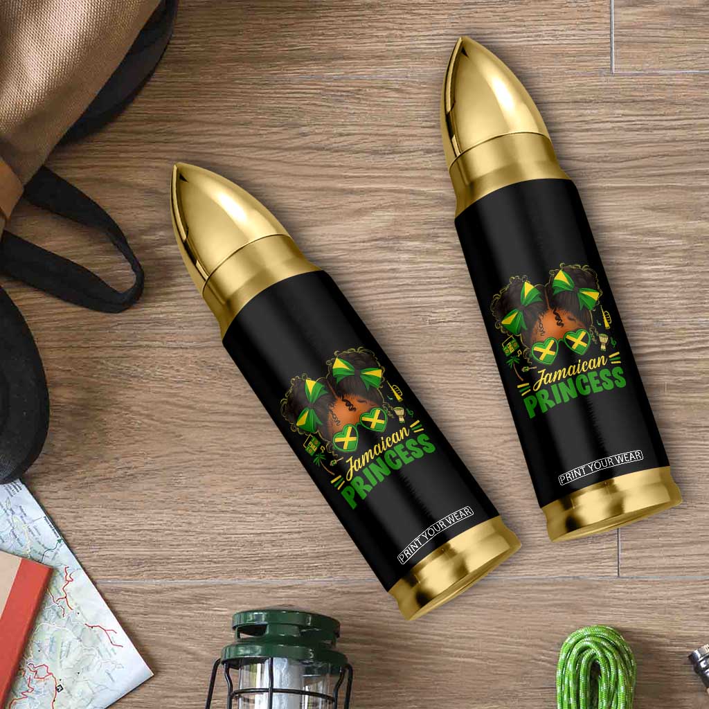 Jamaica Princess Bullet Tumbler Proud Jamaican Afro Black Girls Jamaica Flag Pride TS10 Print Your Wear