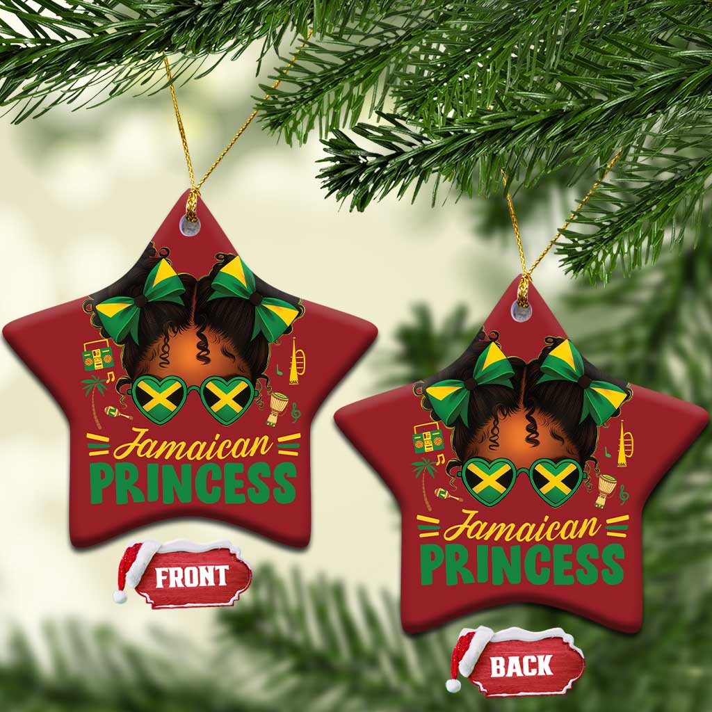 Jamaica Princess Christmas Ornament Proud Jamaican Afro Black Girls Jamaica Flag Pride TS10 Star Red Print Your Wear
