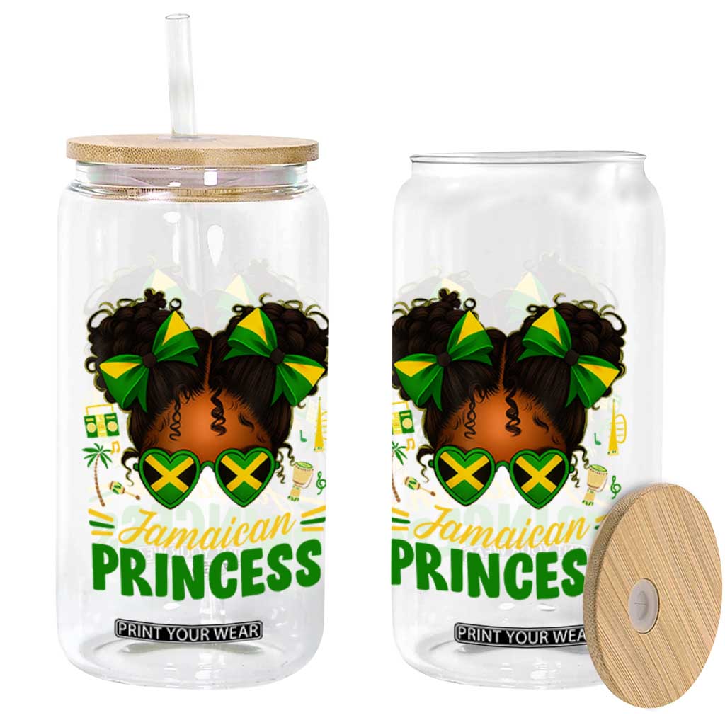 Jamaica Princess Glass Can Proud Jamaican Afro Black Girls Jamaica Flag Pride TS10 Print Your Wear