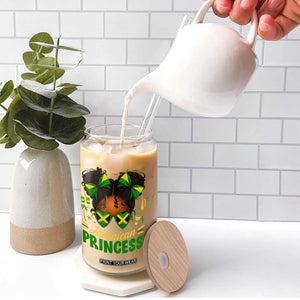 Jamaica Princess Glass Can Proud Jamaican Afro Black Girls Jamaica Flag Pride TS10 Print Your Wear