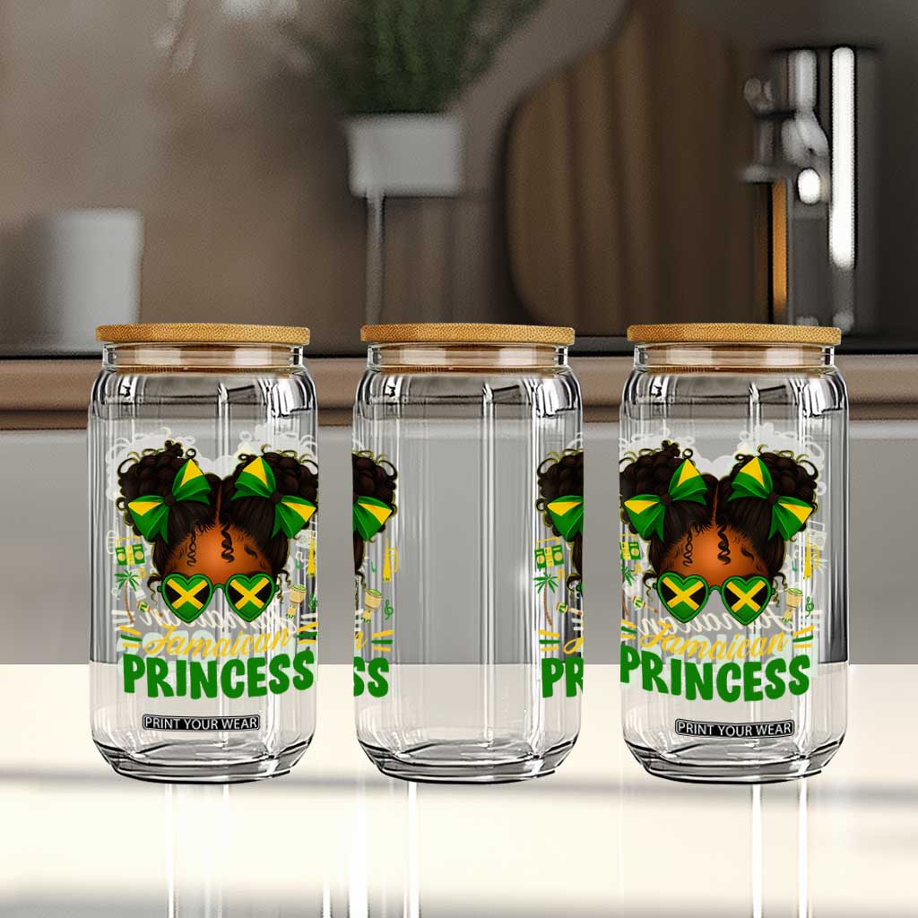 Jamaica Princess Glass Can Proud Jamaican Afro Black Girls Jamaica Flag Pride TS10 Print Your Wear