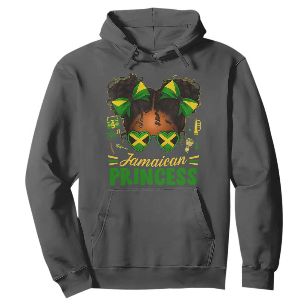 Jamaica Princess Hoodie Proud Jamaican Afro Black Girls Jamaica Flag Pride TS10 Dark Heather Print Your Wear