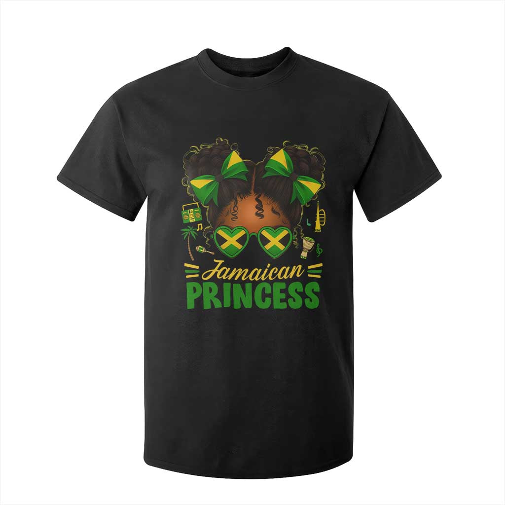 Jamaica Princess T Shirt For Kid Proud Jamaican Afro Black Girls Jamaica Flag Pride TS10 Black Print Your Wear