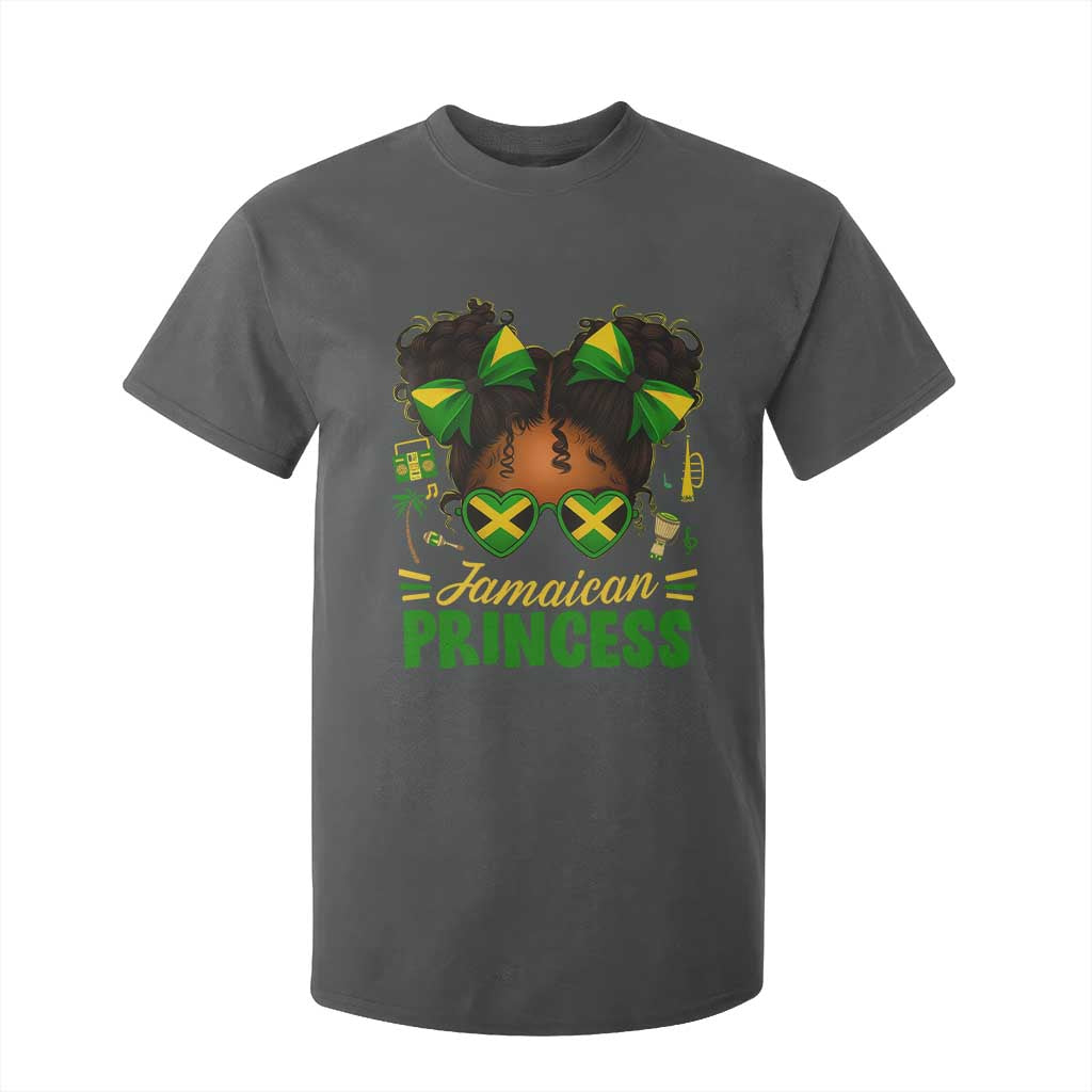 Jamaica Princess T Shirt For Kid Proud Jamaican Afro Black Girls Jamaica Flag Pride TS10 Dark Heather Print Your Wear