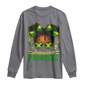 Jamaica Princess Long Sleeve Shirt Proud Jamaican Afro Black Girls Jamaica Flag Pride TS10 Charcoal Print Your Wear