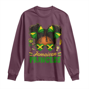 Jamaica Princess Long Sleeve Shirt Proud Jamaican Afro Black Girls Jamaica Flag Pride TS10 Maroon Print Your Wear