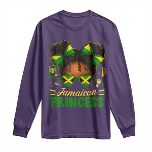 Jamaica Princess Long Sleeve Shirt Proud Jamaican Afro Black Girls Jamaica Flag Pride TS10 Purple Print Your Wear
