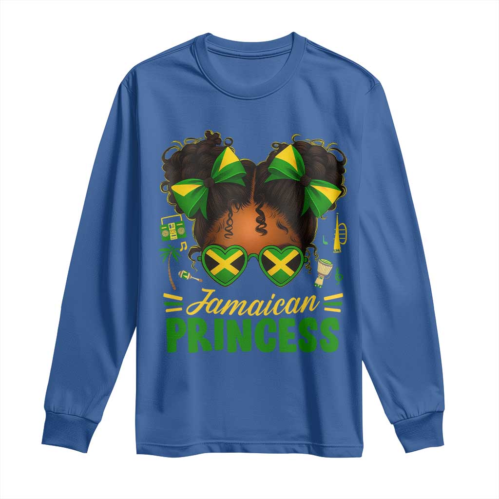 Jamaica Princess Long Sleeve Shirt Proud Jamaican Afro Black Girls Jamaica Flag Pride TS10 Royal Blue Print Your Wear