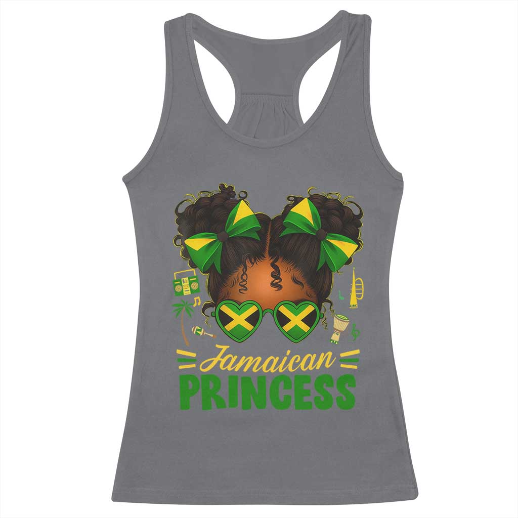 Jamaica Princess Racerback Tank Top Proud Jamaican Afro Black Girls Jamaica Flag Pride TS10 Charcoal Print Your Wear