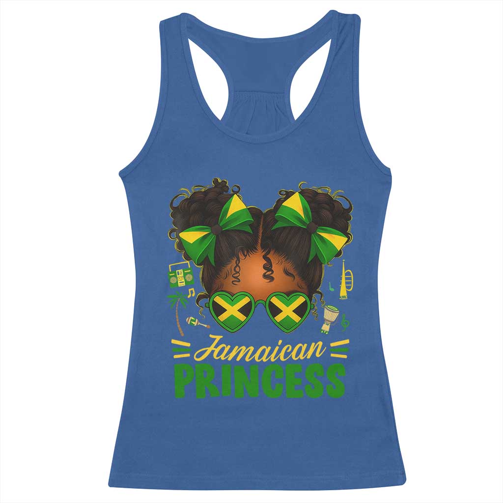Jamaica Princess Racerback Tank Top Proud Jamaican Afro Black Girls Jamaica Flag Pride TS10 Royal Blue Print Your Wear