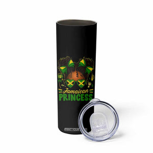 Jamaica Princess Skinny Tumbler Proud Jamaican Afro Black Girls Jamaica Flag Pride TS10 Print Your Wear