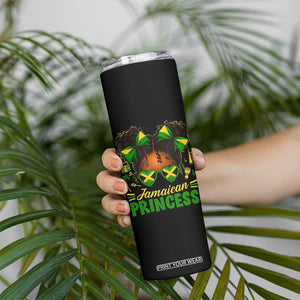 Jamaica Princess Skinny Tumbler Proud Jamaican Afro Black Girls Jamaica Flag Pride TS10 Print Your Wear