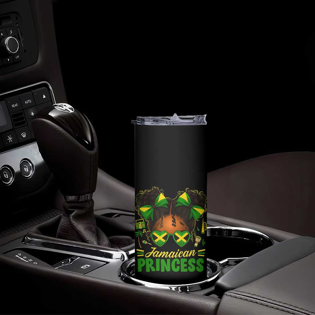 Jamaica Princess Skinny Tumbler Proud Jamaican Afro Black Girls Jamaica Flag Pride TS10 Print Your Wear