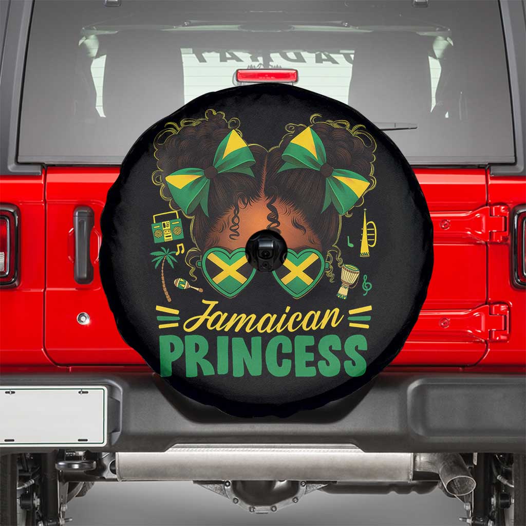 Jamaica Princess Spare Tire Cover Proud Jamaican Afro Black Girls Jamaica Flag Pride TS10 Black Print Your Wear