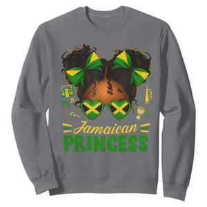 Jamaica Princess Sweatshirt Proud Jamaican Afro Black Girls Jamaica Flag Pride TS10 Charcoal Print Your Wear