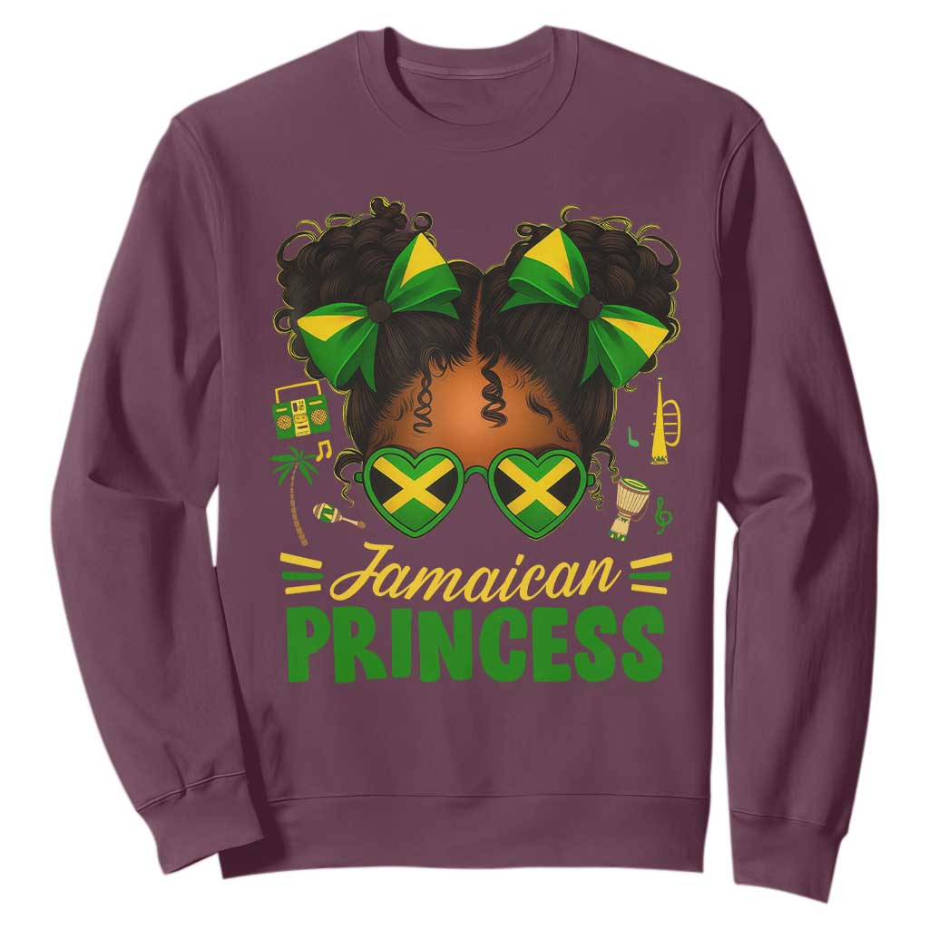 Jamaica Princess Sweatshirt Proud Jamaican Afro Black Girls Jamaica Flag Pride TS10 Maroon Print Your Wear