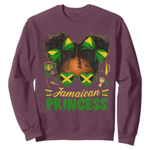 Jamaica Princess Sweatshirt Proud Jamaican Afro Black Girls Jamaica Flag Pride TS10 Maroon Print Your Wear