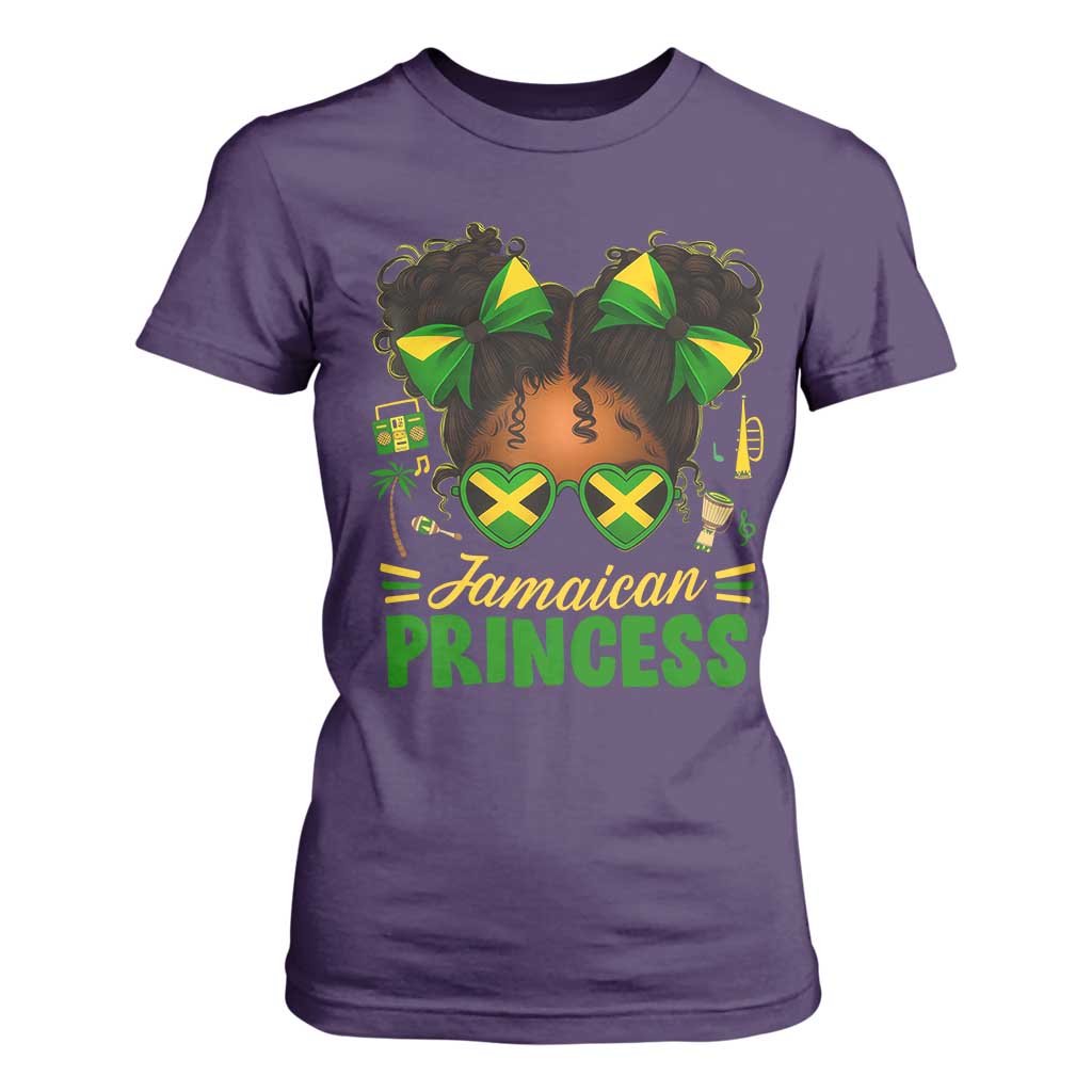 Jamaica Princess T Shirt For Women Proud Jamaican Afro Black Girls Jamaica Flag Pride TS10 Purple Print Your Wear
