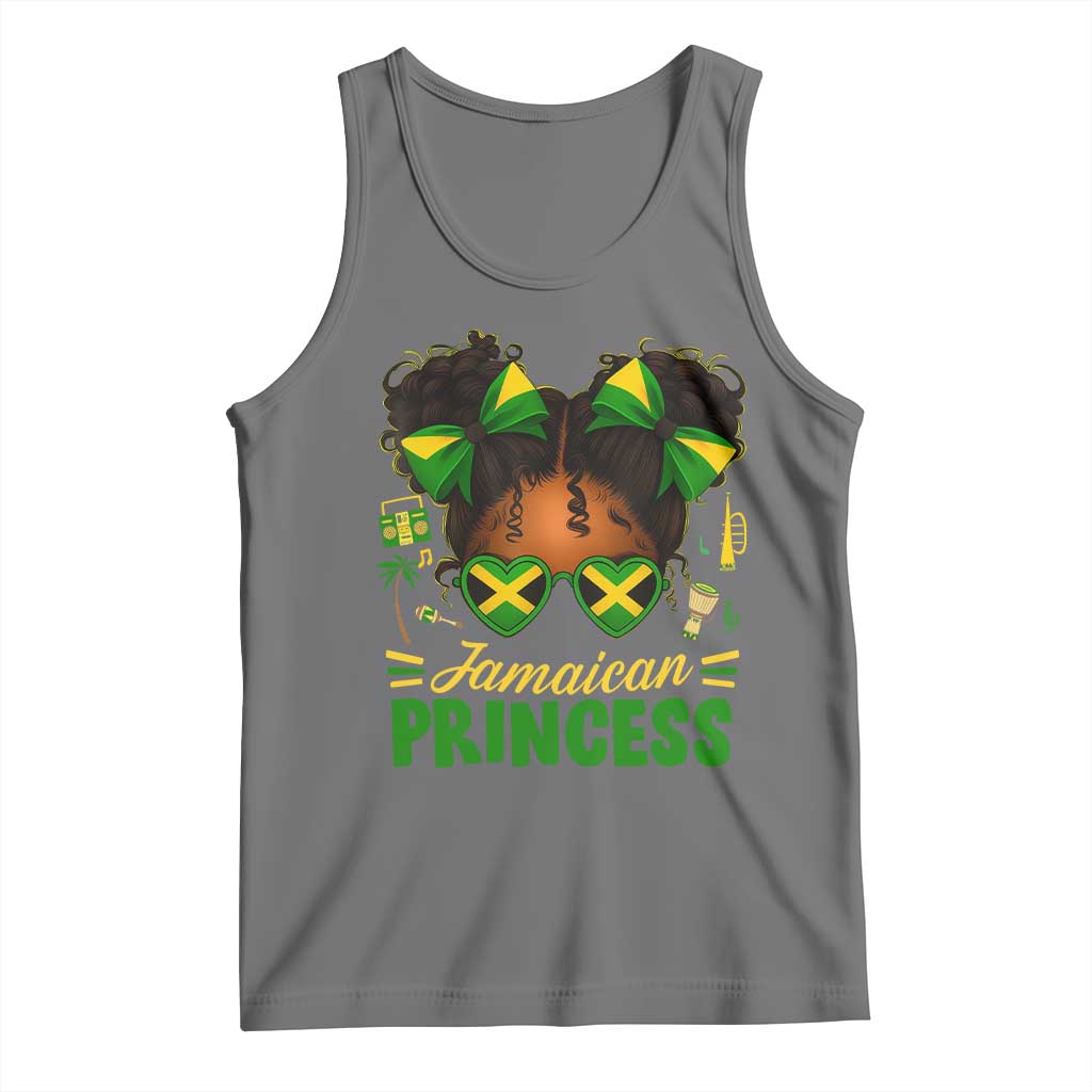 Jamaica Princess Tank Top Proud Jamaican Afro Black Girls Jamaica Flag Pride TS10 Black Heather Print Your Wear