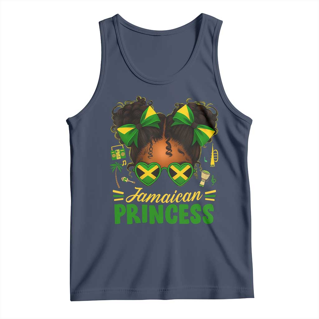 Jamaica Princess Tank Top Proud Jamaican Afro Black Girls Jamaica Flag Pride TS10 Navy Print Your Wear