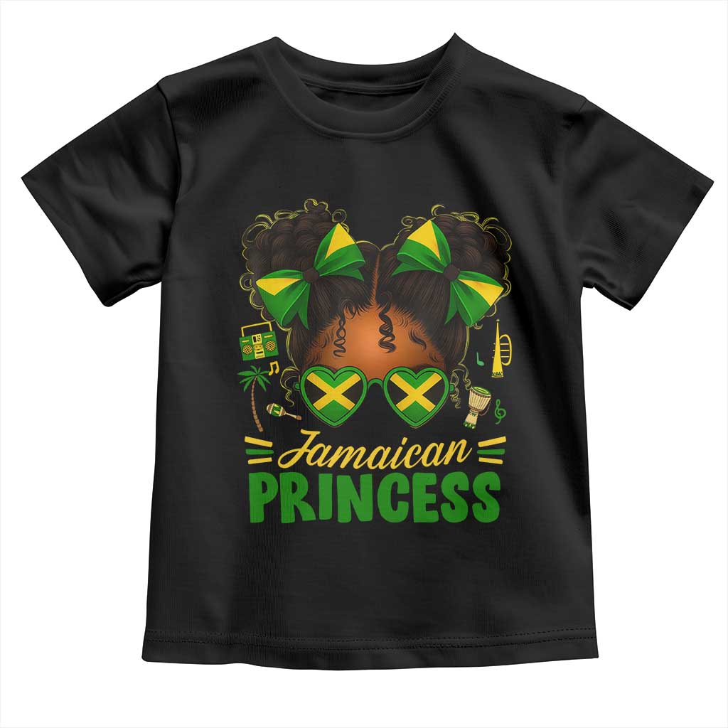 Jamaica Princess Toddler T Shirt Proud Jamaican Afro Black Girls Jamaica Flag Pride TS10 Black Print Your Wear