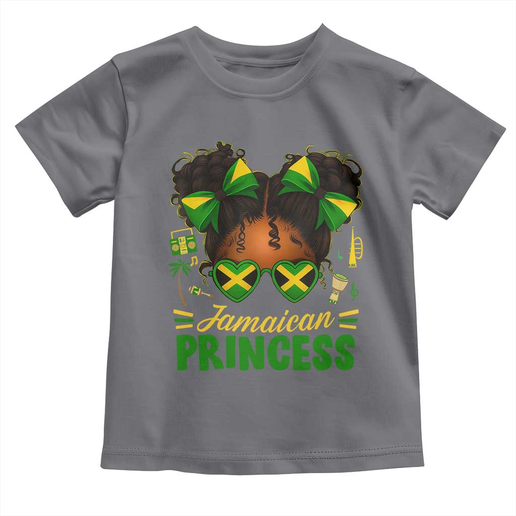 Jamaica Princess Toddler T Shirt Proud Jamaican Afro Black Girls Jamaica Flag Pride TS10 Charcoal Print Your Wear
