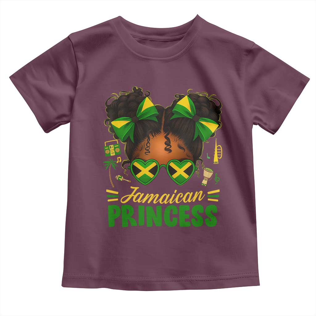 Jamaica Princess Toddler T Shirt Proud Jamaican Afro Black Girls Jamaica Flag Pride TS10 Maroon Print Your Wear