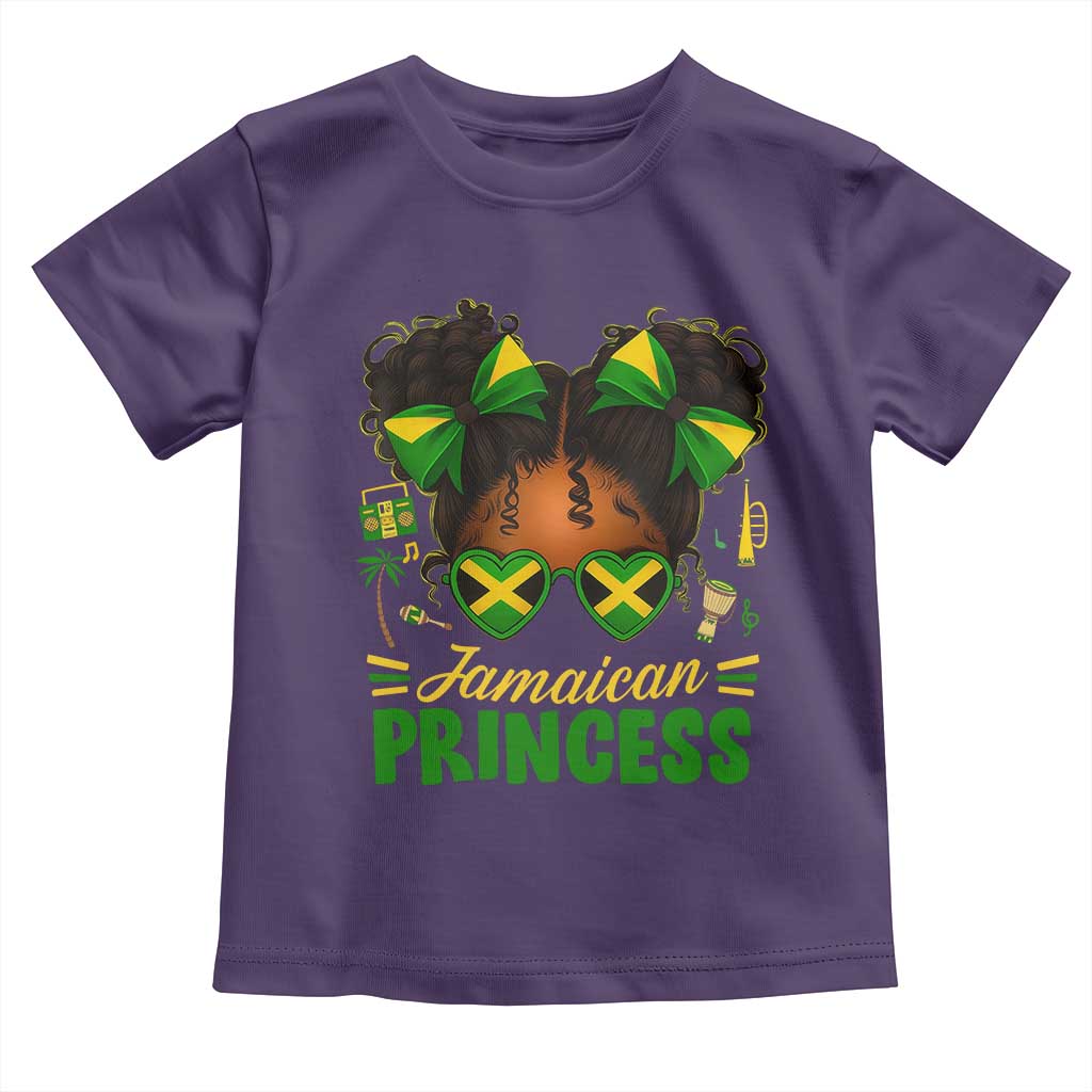 Jamaica Princess Toddler T Shirt Proud Jamaican Afro Black Girls Jamaica Flag Pride TS10 Purple Print Your Wear