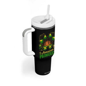 Jamaica Princess Tumbler With Handle Proud Jamaican Afro Black Girls Jamaica Flag Pride TS10 Print Your Wear
