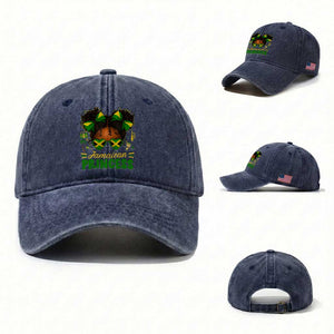Jamaica Princess Washed Cotton Baseball Cap Proud Jamaican Afro Black Girls Jamaica Flag Pride TS10 Washed Cap Universal Fit Navy Print Your Wear