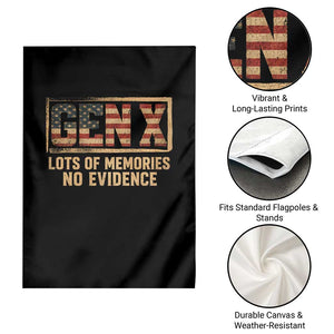 Funny Saying Sarcastic Gen X Lots of Memories No Evidence Garden Flag Vintage American Flag