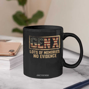 Funny Saying Sarcastic Gen X Lots of Memories No Evidence Coffee Mug Vintage American Flag