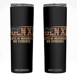 Funny Saying Sarcastic Gen X Lots of Memories No Evidence Skinny Tumbler Vintage American Flag