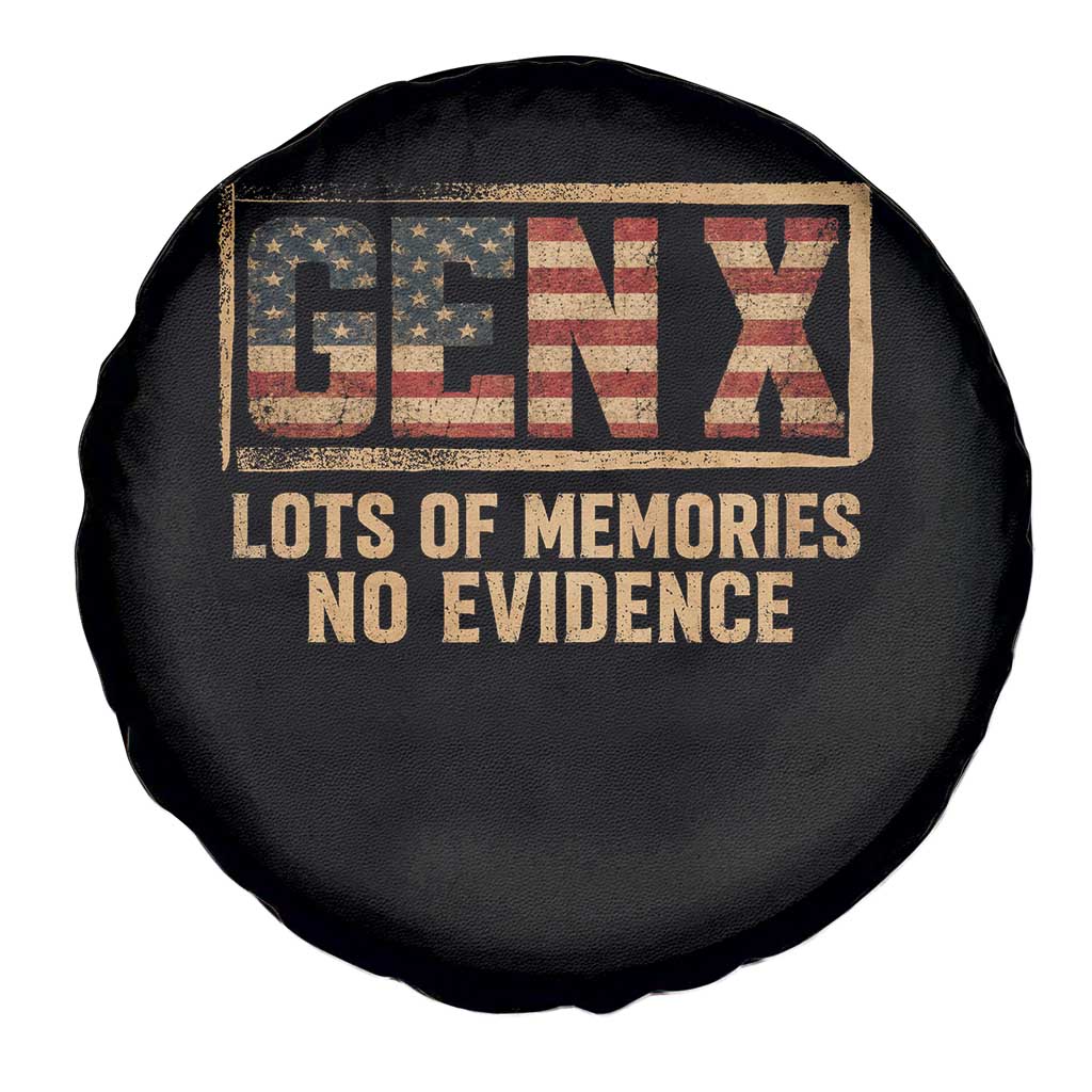 Funny Saying Sarcastic Gen X Lots of Memories No Evidence Spare Tire Cover Vintage American Flag