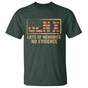 Funny Saying Sarcastic Gen X Lots of Memories No Evidence T Shirt Vintage American Flag