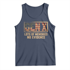 Funny Saying Sarcastic Gen X Lots of Memories No Evidence Tank Top Vintage American Flag