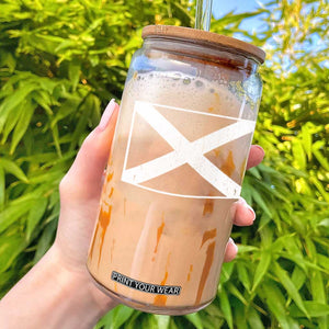 Scotland Flag Saltire Glass Can SCOT Scottish Independence Pride