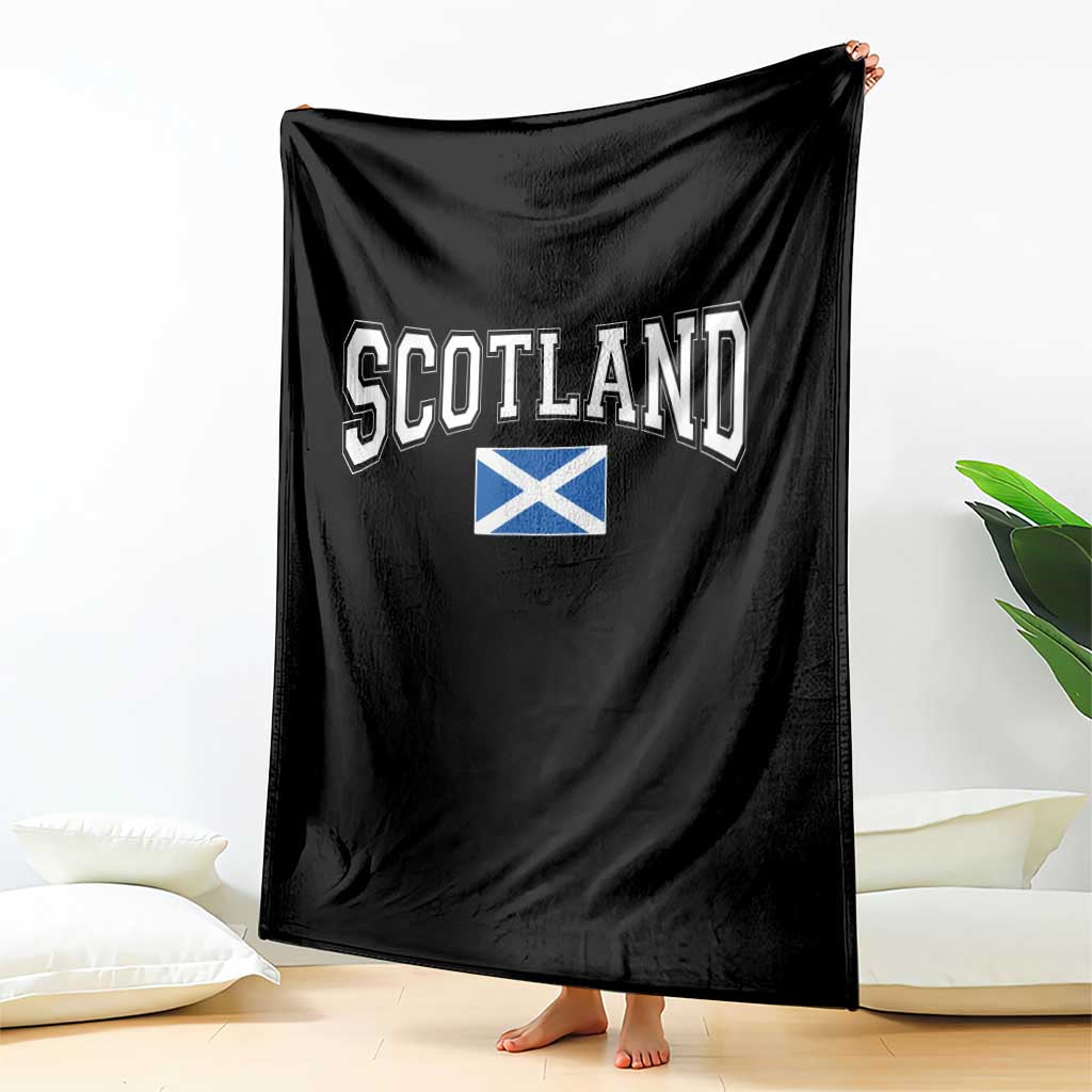 Scotland Throw Blanket Vintage Retro Varsity Sports Scottish Flag Graphic
