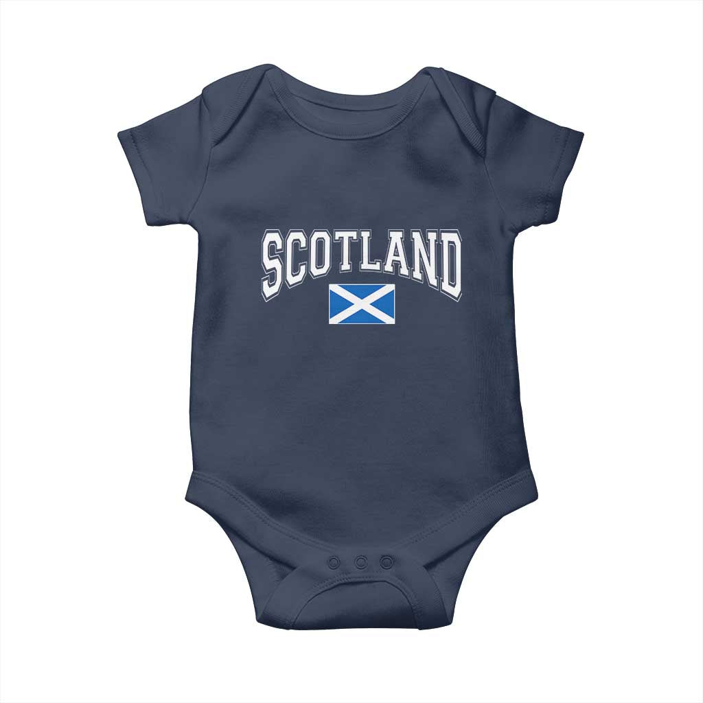 Scotland Baby Onesie Vintage Retro Varsity Sports Scottish Flag Graphic