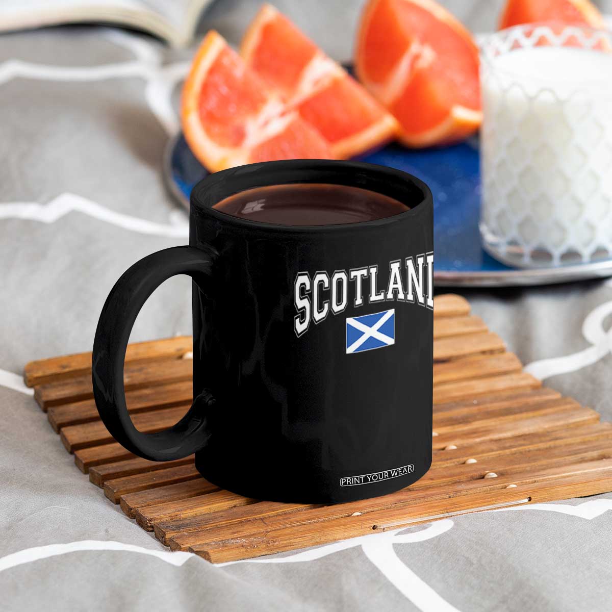 Scotland Coffee Mug Vintage Retro Varsity Sports Scottish Flag Graphic