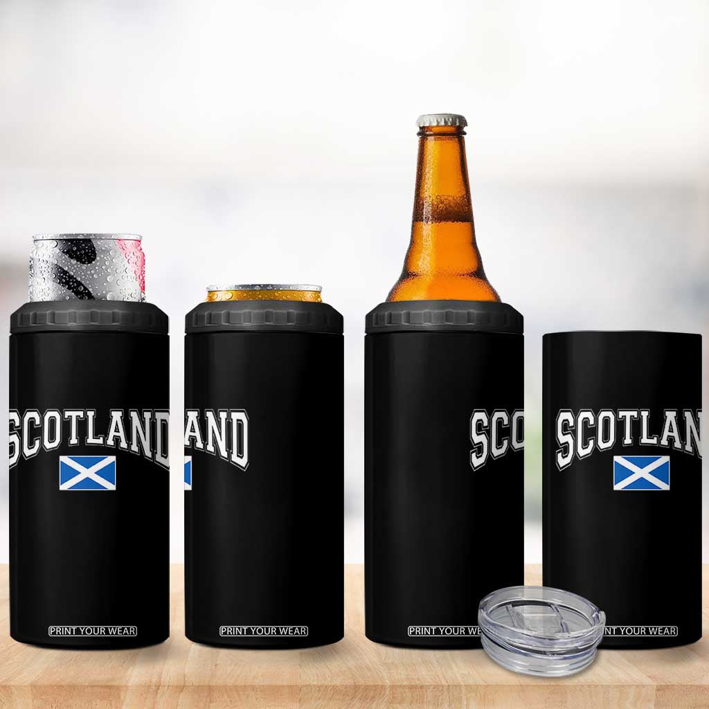 Scotland 4 in 1 Can Cooler Tumbler Vintage Retro Varsity Sports Scottish Flag Graphic