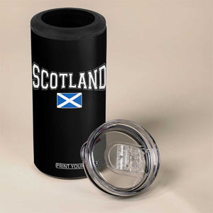 Scotland 4 in 1 Can Cooler Tumbler Vintage Retro Varsity Sports Scottish Flag Graphic