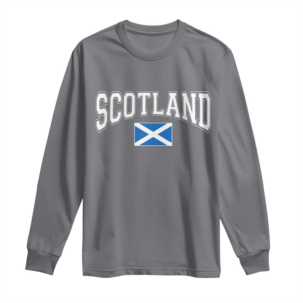 Scotland Long Sleeve Shirt Vintage Retro Varsity Sports Scottish Flag Graphic