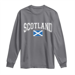 Scotland Long Sleeve Shirt Vintage Retro Varsity Sports Scottish Flag Graphic